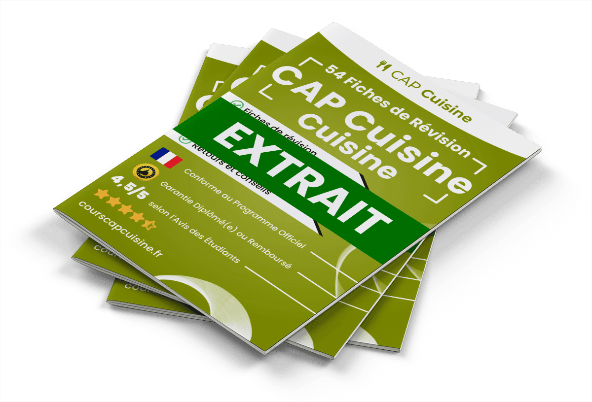 15 Fiches Révision gratuites CAP Cuisine